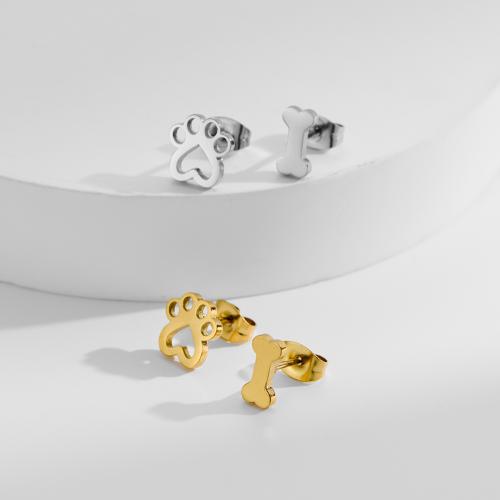 Pendientes asimétricos, acero inoxidable 304, chapado, Joyería, más colores para la opción, 12parespareja/Bolsa, Vendido por Bolsa[