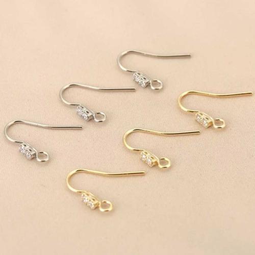 Brass Hoop Earring Components, plated, fashion jewelry & micro pave cubic zirconia [