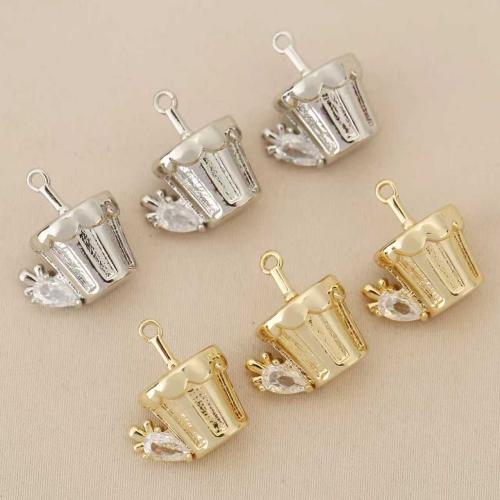 Strass Messing Anhänger, Vase, plattiert, DIY & mit Strass, keine, 10PCs/Tasche, verkauft von Tasche