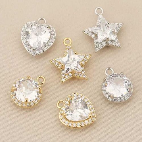 Strass Messing Anhänger, plattiert, DIY & mit Strass, keine, 10PCs/Tasche, verkauft von Tasche