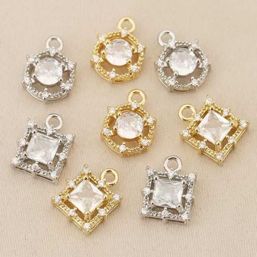 Colgante de Micro Pavé de Zirconía Cúbica, metal, chapado, Bricolaje & micro arcilla de zirconia cúbica, más colores para la opción, 10PCs/Bolsa, Vendido por Bolsa[