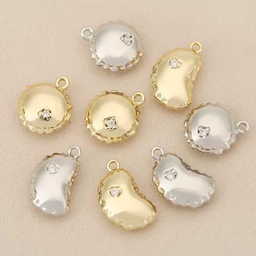 Strass Messing Anhänger, Bohne, plattiert, DIY & mit Strass, keine, 10PCs/Tasche, verkauft von Tasche