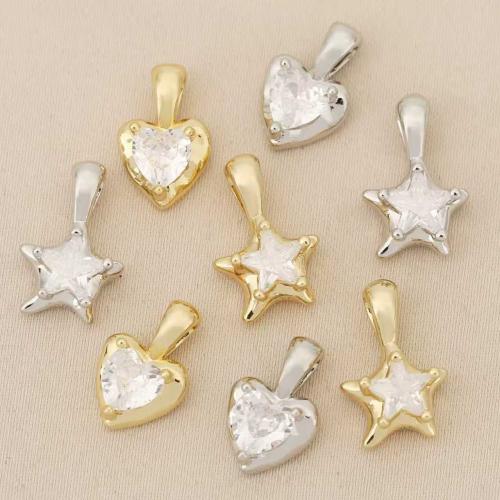 Strass Messing Anhänger, plattiert, DIY & mit Strass, keine, 10PCs/Tasche, verkauft von Tasche