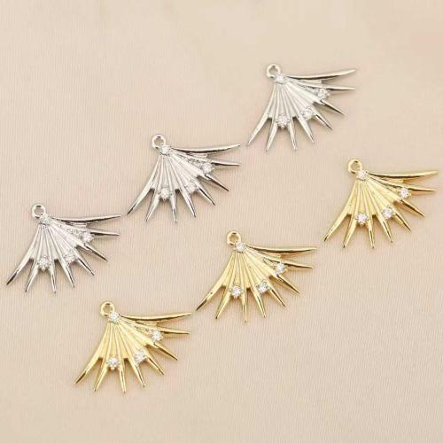 Strass Messing Anhänger, Blatt, plattiert, DIY & mit Strass, keine, 10PCs/Tasche, verkauft von Tasche