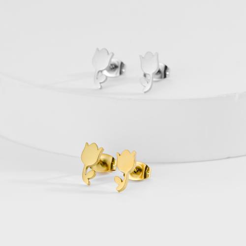 Серьги из нержавеющей стали, Нержавеющая сталь 304, Роуз, Другое покрытие, ювелирные изделия моды, Много цветов для выбора, 12Пары/сумка, продается сумка