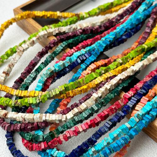 Perle empereur Pierre , Jaspe d'impression, Squaredelle, Naturel & DIY, plus de couleurs à choisir Environ 38 cm, Vendu par brin