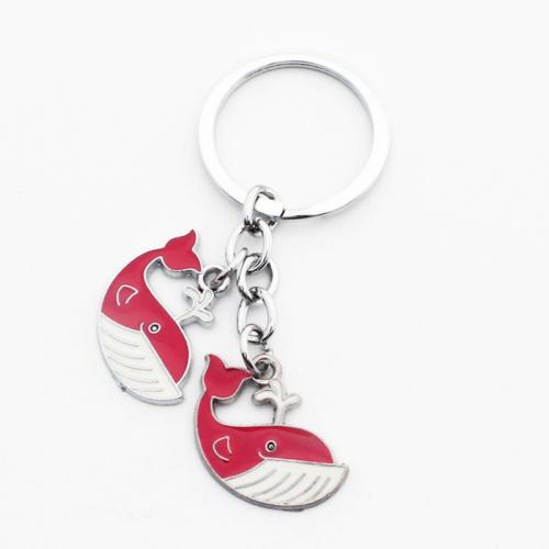 Enamel Zinc Alloy Key Chain, plated, Unisex 70mm 