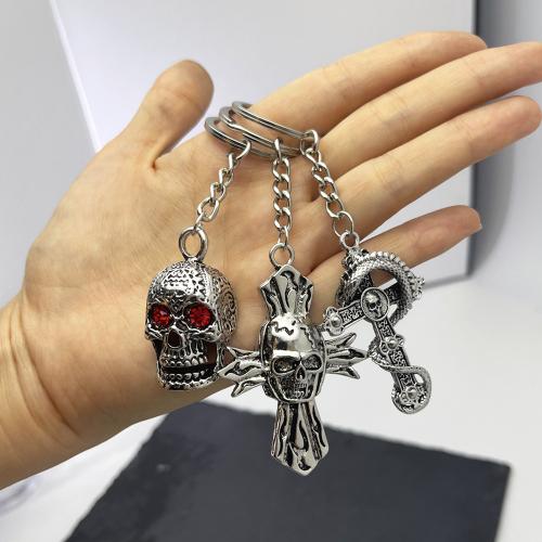 porte-clés en alliage zinc à stras, alliage de zinc, Placage de couleur d'or, bijoux de mode & avec strass, plus de couleurs à choisir, Vendu par PC