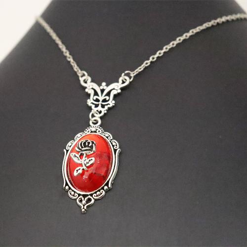 Zink -Legierung Eisen Kette Pullover Halskette, Zinklegierung, mit Synthetischer Edelstein, goldfarben plattiert, Modeschmuck, keine, verkauft von PC[