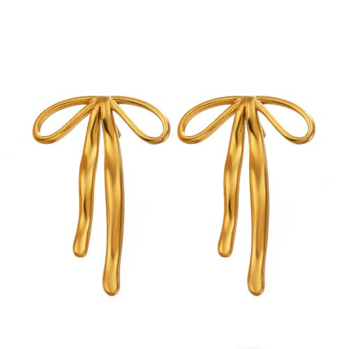 Серьги из нержавеющей стали, Нержавеющая сталь 304, Бантик, Другое покрытие, ювелирные изделия моды & Женский & отверстие, Много цветов для выбора, продается Пара