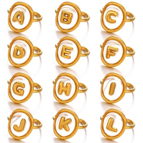 Bague en acier inoxydable, Acier inoxydable 304, avec résine, Placage, bijoux de mode & modèles différents pour le choix & pour femme, doré, Vendu par PC