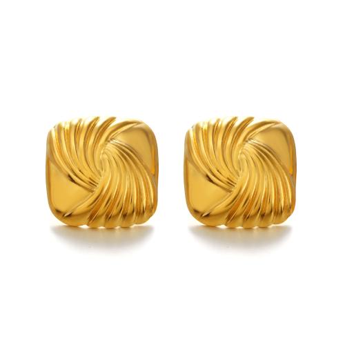 Серьги из нержавеющей стали, Нержавеющая сталь 304, Квадратная форма, Другое покрытие, ювелирные изделия моды & Женский, Много цветов для выбора, продается Пара