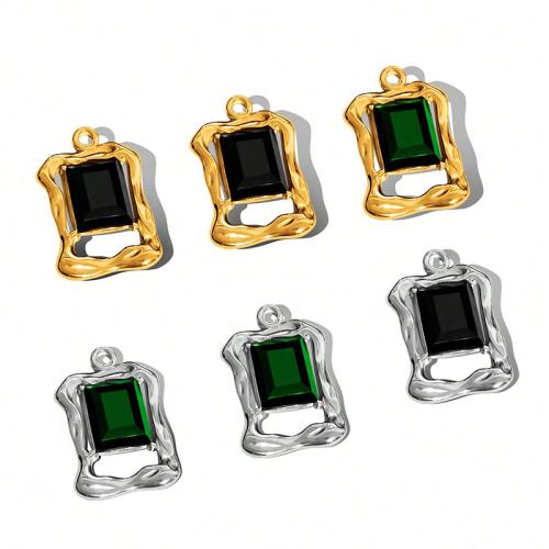 Pendentifs en acier inoxydable strass, Acier inoxydable 304, Placage, DIY & avec strass, plus de couleurs à choisir Vendu par sac