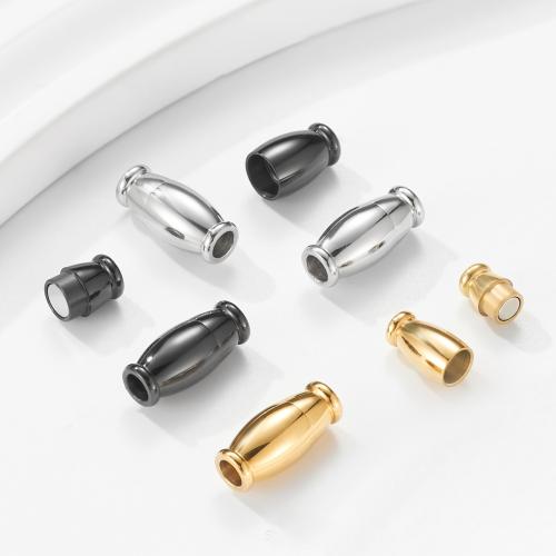 Round Stainless Steel Magnetic Clasp, 304 Stainless Steel, plated, DIY [