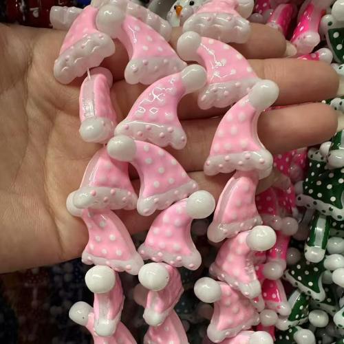 Christmas Lampwork Beads, Christmas Hat, DIY & enamel 