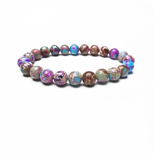 Impresión Jasper pulsera, Jaspe Impresión, con Magnesita & acero inoxidable 304, Joyería, más colores para la opción, Vendido por UD