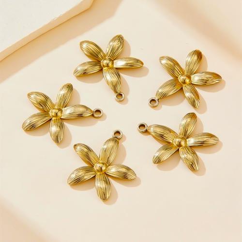 Stainless Steel Flower Pendant, 304 Stainless Steel, Daisy, plated, DIY 