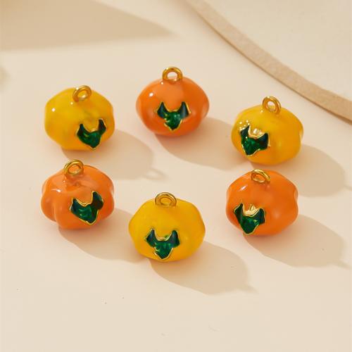 Pendant Halloween Fashion, Acier inoxydable 304, Citrouille, Placage, DIY & émail, plus de couleurs à choisir Vendu par sac