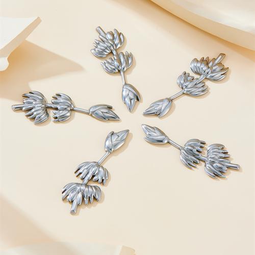Stainless Steel Flower Pendant, 304 Stainless Steel, plated, DIY 