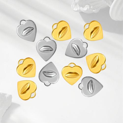 pendentifs de cœur en inox , Acier inoxydable 304, coeur, Placage, DIY, plus de couleurs à choisir Vendu par sac
