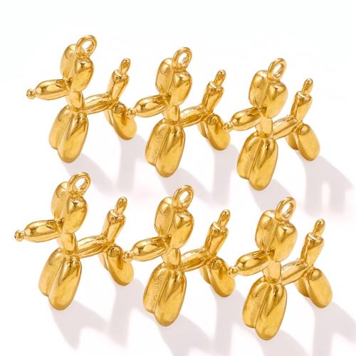 Pendentifs d'animaux en acier inoxydable , Acier inoxydable 304, chien, Placage, DIY, plus de couleurs à choisir Vendu par sac