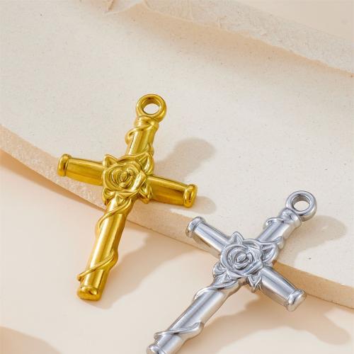 pendentifs En acier inoxydable de Croix , Acier inoxydable 304, Placage, DIY, plus de couleurs à choisir Vendu par sac
