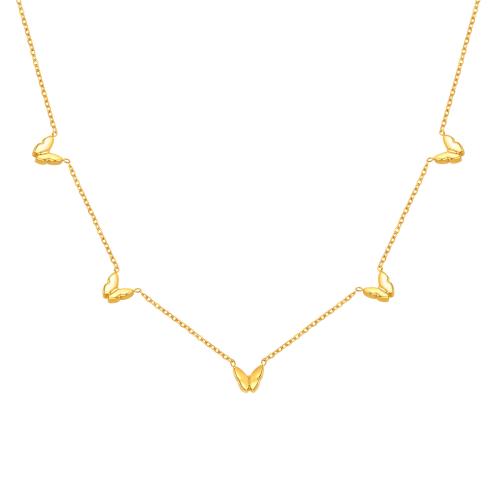 ステンレス鋼のジュエリーネックレス, 304ステンレススチール, 蝶, 18Kゴールドメッキ, ファッションジュエリー & 女性用, 売り手 パソコン