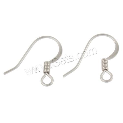 Gancho de Pendientes en Acero Inoxidable, hecho a mano pulido, con bucle, color original, 16x15x2mm, agujero:aproximado 2mm, 1250parespareja/Bolsa, Vendido por Bolsa