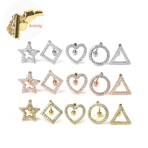 Copper Alloy Belly Ring, plated, Unisex & micro pave cubic zirconia, 20mm 