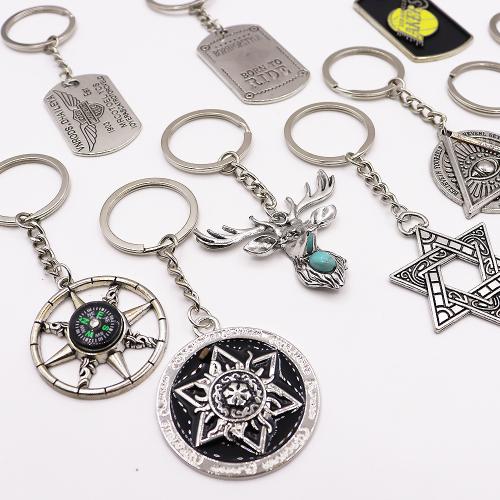 bijoux de porte-clés en Alliage de zinc, avec Pierre naturelle, Placage de couleur d'or, bijoux de mode & émail, plus de couleurs à choisir, Vendu par PC