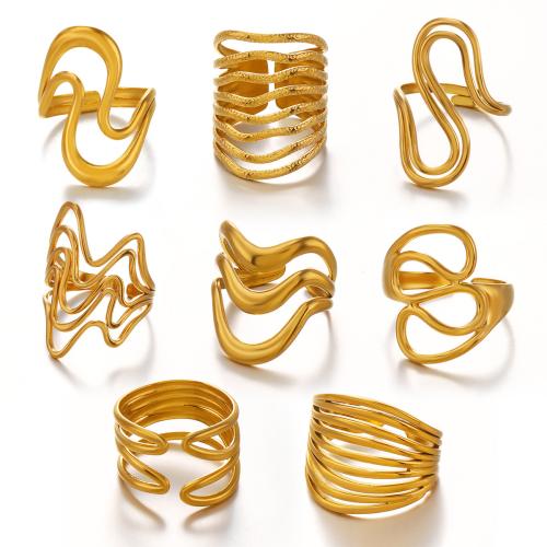 Bague en acier inoxydable, Acier inoxydable 304, Placage, styles différents pour le choix & pour femme & creux, plus de couleurs à choisir, Vendu par PC