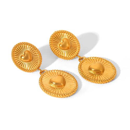 Boucle d'oreille goutte inox, Acier inoxydable 304, Plaqué or 18K, bijoux de mode & styles différents pour le choix & pour femme, Vendu par paire