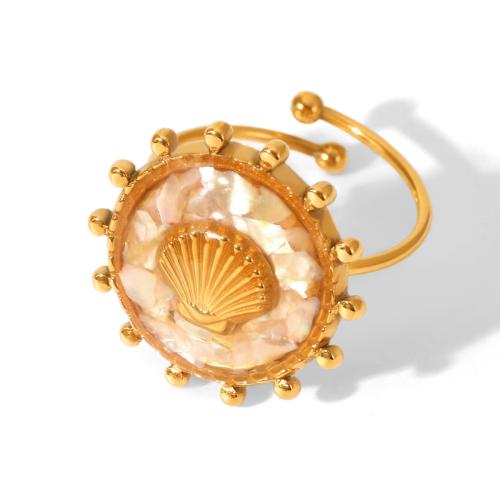 Bague en acier inoxydable, Acier inoxydable 304, avec résine, Plaqué or 18K, bijoux de mode & styles différents pour le choix & pour femme, Vendu par PC