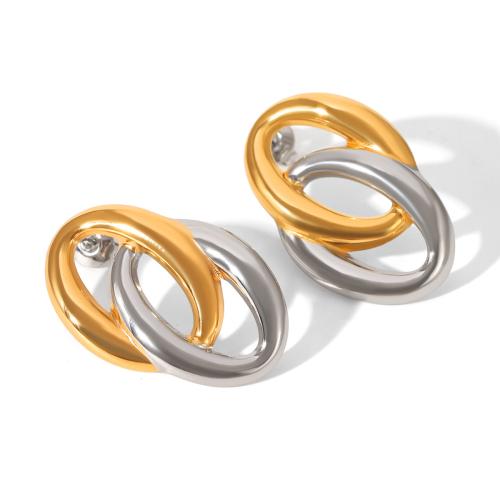 Серьги из нержавеющей стали, Нержавеющая сталь 304, Другое покрытие, разные стили для выбора & Женский & двухцветный & отверстие, продается Пара