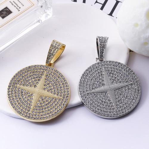 Zink Legierung Strass Anhänger, Zinklegierung, rund, plattiert, DIY & mit Strass, keine, 58x53mm, verkauft von PC