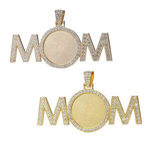 Pendantif en Alliage de zinc  , Lettre d’alphabet, Placage, DIY & avec strass, plus de couleurs à choisir, 25mm, Vendu par PC