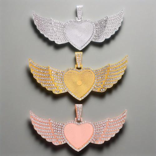 Pendantif en Alliage de zinc  , aile d'ange, Placage, DIY & avec strass, plus de couleurs à choisir, 32mm, Vendu par PC
