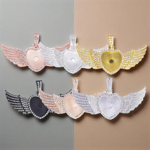 Pendantif en Alliage de zinc  , aile d'ange, Placage, DIY & avec strass, plus de couleurs à choisir, 25mm, Vendu par PC