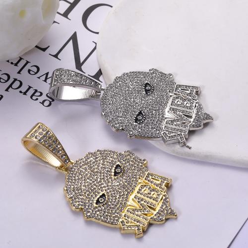 Zink Legierung Strass Anhänger, Zinklegierung, plattiert, DIY & Emaille & mit Strass, keine, 54x48mm, verkauft von PC