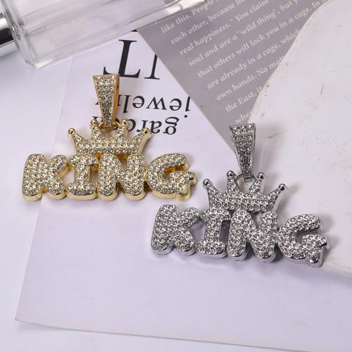 Zink Legierung Strass Anhänger, Zinklegierung, Alphabet-Buchstabe, plattiert, DIY & mit Strass, keine, 35x68mm, verkauft von PC