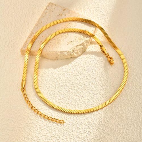 collier de chaîne en inox , Acier inoxydable 304, Placage, bijoux de mode & styles différents pour le choix & pour femme, doré, Vendu par PC
