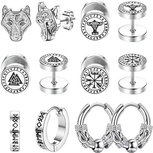 Нержавеющая сталь 304 Серьги набор, Другое покрытие, ювелирные изделия моды & Мужская, Много цветов для выбора, продается указан