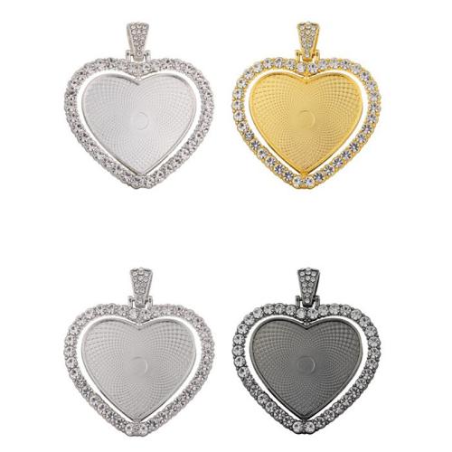 Pendantif en Alliage de zinc  , coeur, Placage, DIY & avec strass, plus de couleurs à choisir, 30mm, Vendu par PC