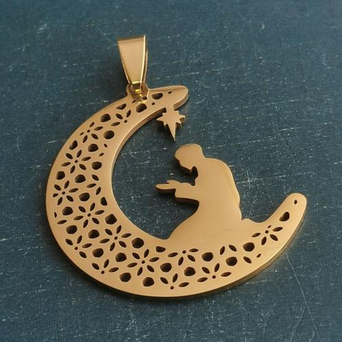 チタンペンダント
, チタン鋼, 月, ゴールドメッキ, DIY, ゴールド, 売り手 パソコン