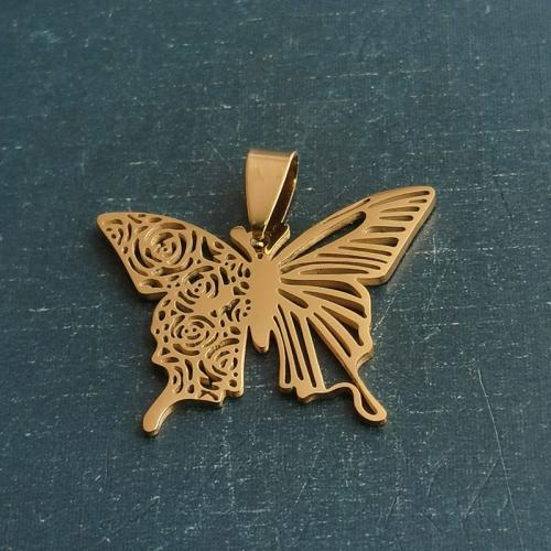 チタンペンダント
, チタン鋼, 蝶, ゴールドメッキ, DIY, 金色, 売り手 パソコン