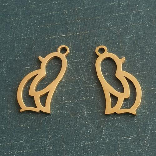 Boucles d'oreilles en acier titane, pingouin, Placage, DIY & creux, plus de couleurs à choisir, Vendu par PC
