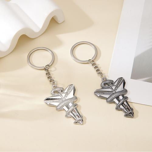 bijoux de porte-clés en Alliage de zinc, Conique, Placage de couleur d'or, bijoux de mode, plus de couleurs à choisir, Vendu par PC