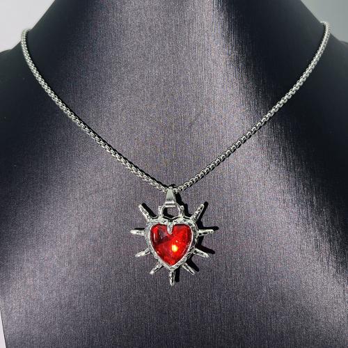 Chaîne en alliage de zinc de fer Collier Pull, coeur, Placage de couleur d'or, bijoux de mode & avec strass, plus de couleurs à choisir, Vendu par PC