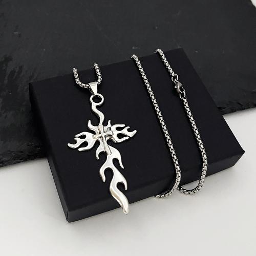 Chaîne en alliage de zinc de fer Collier Pull, croix, Placage de couleur d'or, bijoux de mode, plus de couleurs à choisir, Vendu par PC