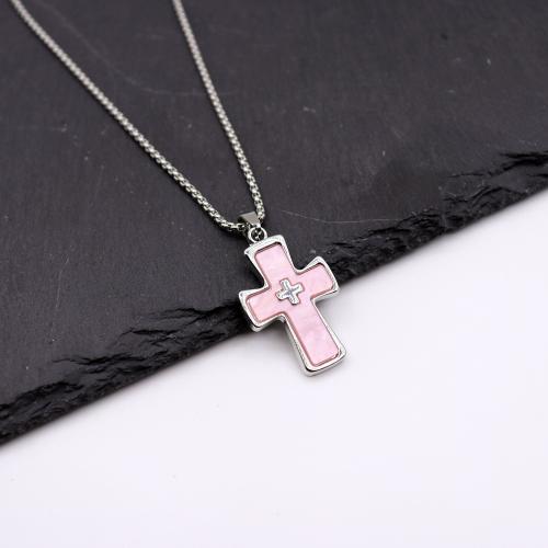 Zink -Legierung Eisen Kette Pullover Halskette, Zinklegierung, Kreuz, goldfarben plattiert, Modeschmuck & Emaille, keine, verkauft von PC[